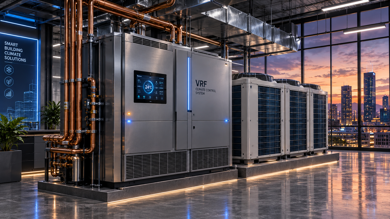State-of-the-art central HVAC climate control unit installed by certified engineering experts.